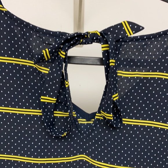Tommy Hilfiger navy Striped/polka dot blouse.  Bundle only. - Picture 6 of 7